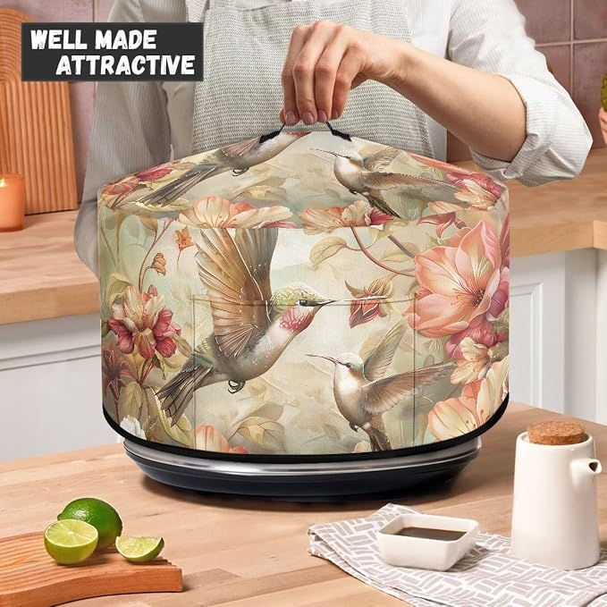 Hummingbird Pattern Slow Cooker Cover Protection Crock for Pot Dust Cover Fits for Most 6-8 Quart Slow Cooker Dustproof Small Appliance Accessories