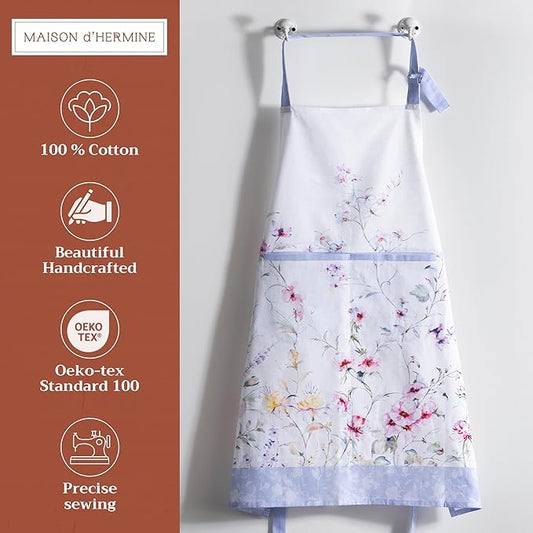 Maison d' Hermine 100% Cotton Apron for women with Pocket Kitchen Chef Apron for Men Cooking Spring Summer