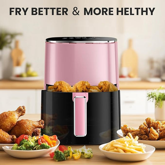 NEWBULIG Air Fryer, 6QT Square Airfryer with Visual Window, 400โ Fast Heating Air Fryers Oven with Timer, Auto-Off, Non Toxic & Non Stick, Multiple 12 Modes for Roast, Bake, Dehydrate, Fry, Reheat