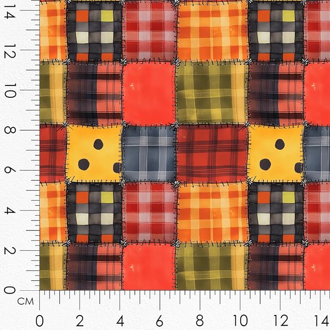 Patchwork Ladybug Cotton Fabric Panel โ 6 Designs (10ร10 inch Each) + Bonus Sheet 29.5ร19.6 inch, 100% Cotton 140 GSM, Made in Tรผrkiye