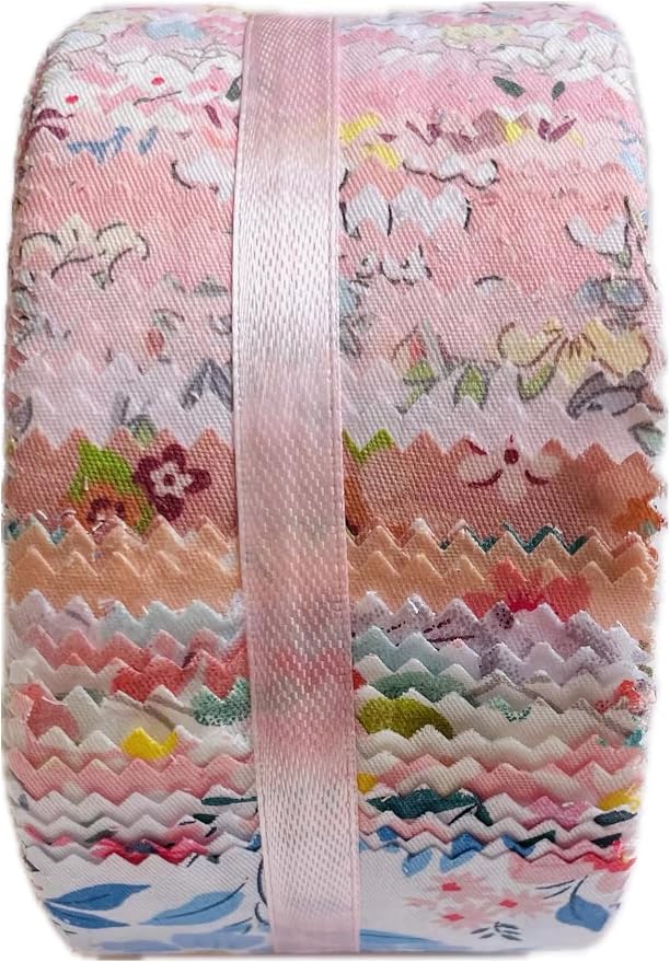 40 Strip Jelly Roll Fabric Strips for Sewing, 100% Cotton Fabric for Quilting Crafting, Precut Bundles, Patchwork Precut Quilt Squares-2.5" x 44" Pink of Youth