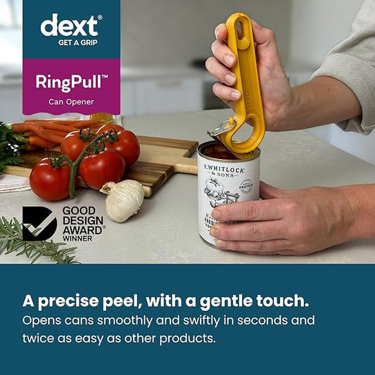 Dext - Ring Pull Can Opener, Pop Can Opener for Seniors, Arthritis, and Parkinson’s, Easy Open, Ergonomic Handle with Comfortable Grip. Perfect for Soda, Pet Food, and More (Teal)