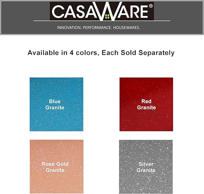 casaWare Fluted Cake Pan 9.5-inch (10-Cup) Ceramic Coated NonStick (Blue Granite)