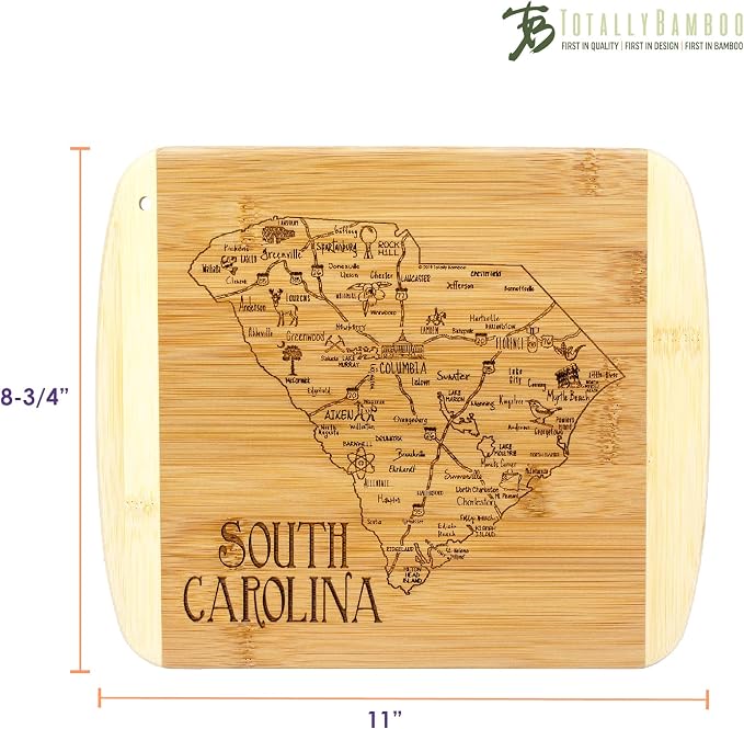Totally Bamboo A Slice of Life South Carolina State Serving and Cutting Board, 11" x 8.75"