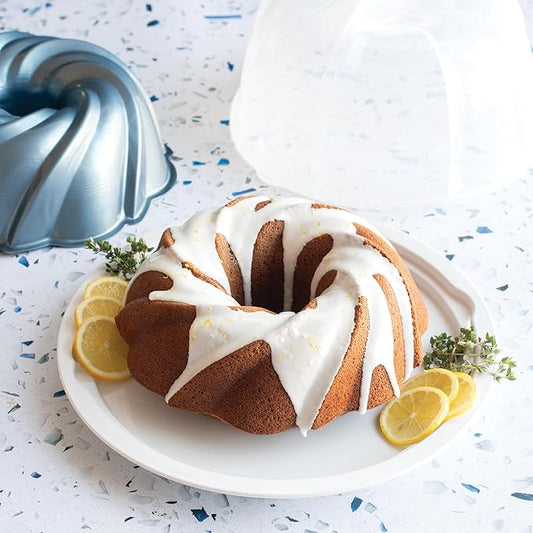 Nordic Ware Formed Swirl Bundt with Keeper, 10 Cup, Twilight Blue