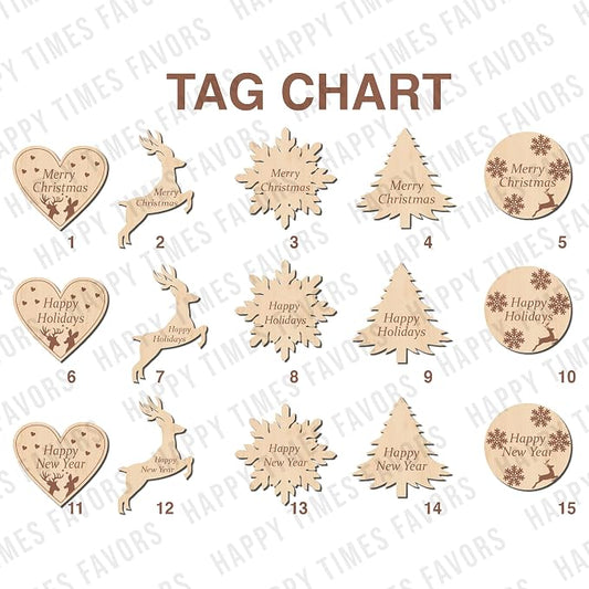 HTF Pack of 10 Christmas Decorations, Tea Party Favors for Women, New Years Eve Party Supplies, Christmas Gifts, Coworker New Year, Happy Holiday Personalized Tea Favors (CH, Snowflake)