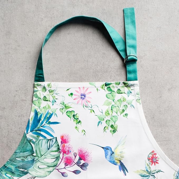 Maison d' Hermine 100% Cotton Apron for women with Pocket Kitchen Chef Apron for Men Cooking Spring Summer