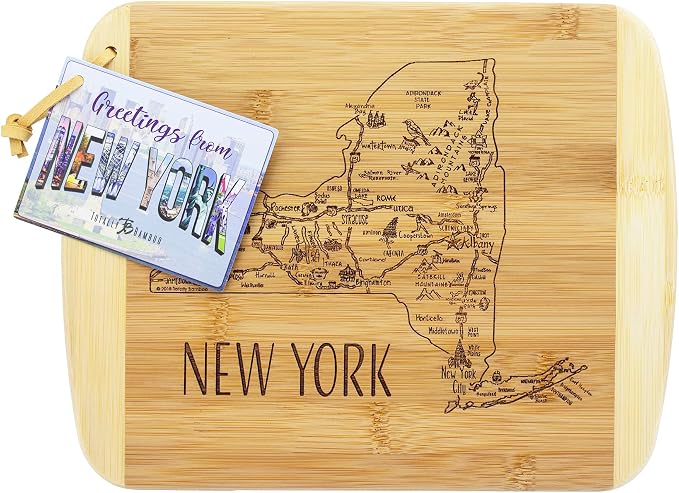 Totally Bamboo A Slice of Life New York State Serving and Cutting Board, 11" x 8.75"