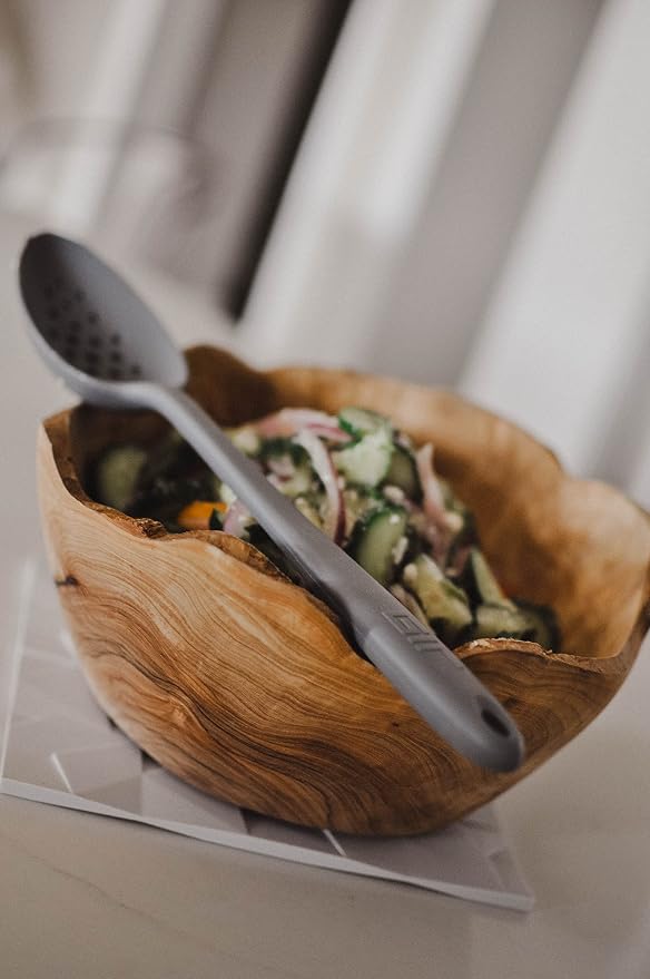 GIR: Get It Right Silicone Serving Spoon Perforated - 13 In Studio White Modern - Heat Resistant Up to 425°F - Dishwasher Friendly - Long-Handled Straining & Stirring