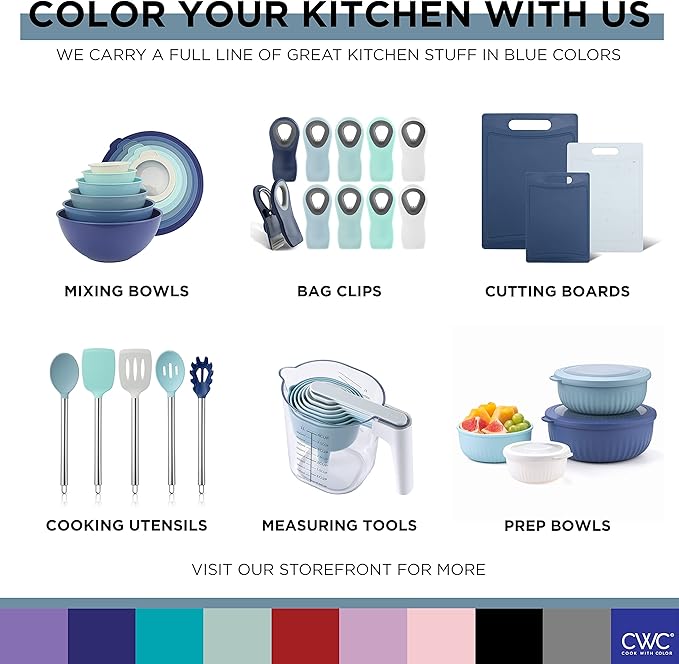 COOK WITH COLOR Silicone Cooking Utensils, Kitchen Utensil Set, Easy to Clean Silicone Kitchen Utensils, Cooking Utensils for Nonstick Cookware, Kitchen Gadgets Set, Mini, Navy