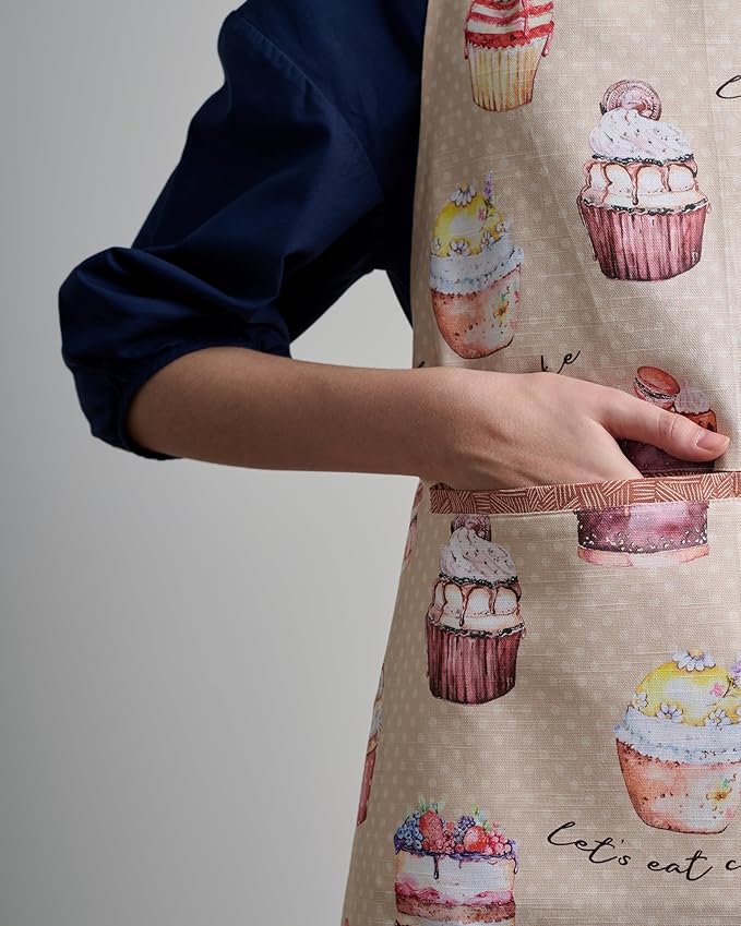 Maison d' Hermine 100% Cotton Apron for women with Pocket Kitchen Chef Apron for Men Cooking Spring Summer