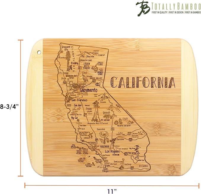 Totally Bamboo A Slice of Life California State Serving and Cutting Board, 11" x 8.75"