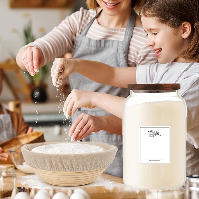 Two 2.7L Large Capacity Transparent Glass Sealed Jars with Lids.Food Storage Jars,Used for Various Food Preservation Jars,Such As Coffee,Rice,Flour,Sugar,Spices,Beans,and Grains
