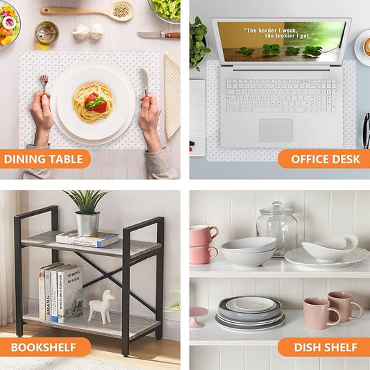 Shelf Liners for Kitchen Cabinets Refrigerator Liners Waterproof Kitchen Cupboard Liner Non-Slip Drawer Mats EVA Material Non Adhesive Fridge Liner for Shelves - Clear (11.8 x 236.2 Inches x 2 Rolls