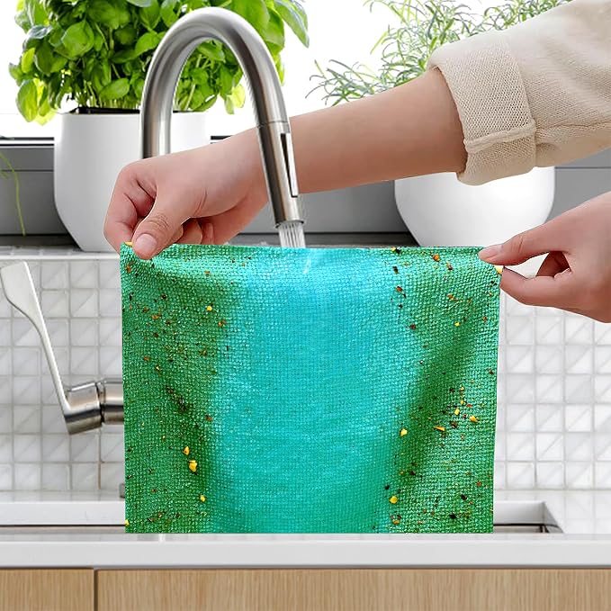 Luiruey Microfiber Cleaning Cloth Rags in A Box (20 Count) - 7.9" x 7.9" Reusable for Cars - Edgeless Terry Towels, Small Microfiber for Home, Kitchen (Blue)