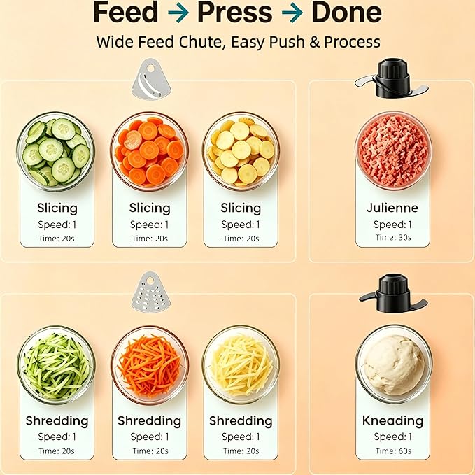 Simple Deluxe 10.5 Cup Food Processor, Multi-Functional Vegetable Choppers Food Grinder with Slicing Shredding Chopping Kneading, Suitable for Smoothie Fruit Dough, 2.6QT, Classic Black