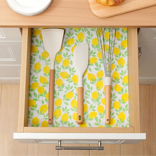 Cooyes 6 Pack Polyester Shelf Liners for Kitchen Cabinets, 12" ร 24", Non-Slip Refrigerator Liners Machine Washable, Refrigerator Drawer Mats for Glass Shelves and Kitchen Cabinets