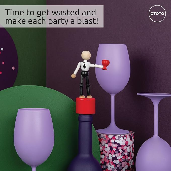 OTOTO Collapsible Wine Bottle Stopper - Wine Cork, Wine Cap - Unique Kitchen Gadgets, Cooking Gifts for Women, Kitchen Essentials, Kitchen Utensils, Funny Gift, Kitchen Accessories (Wasted)