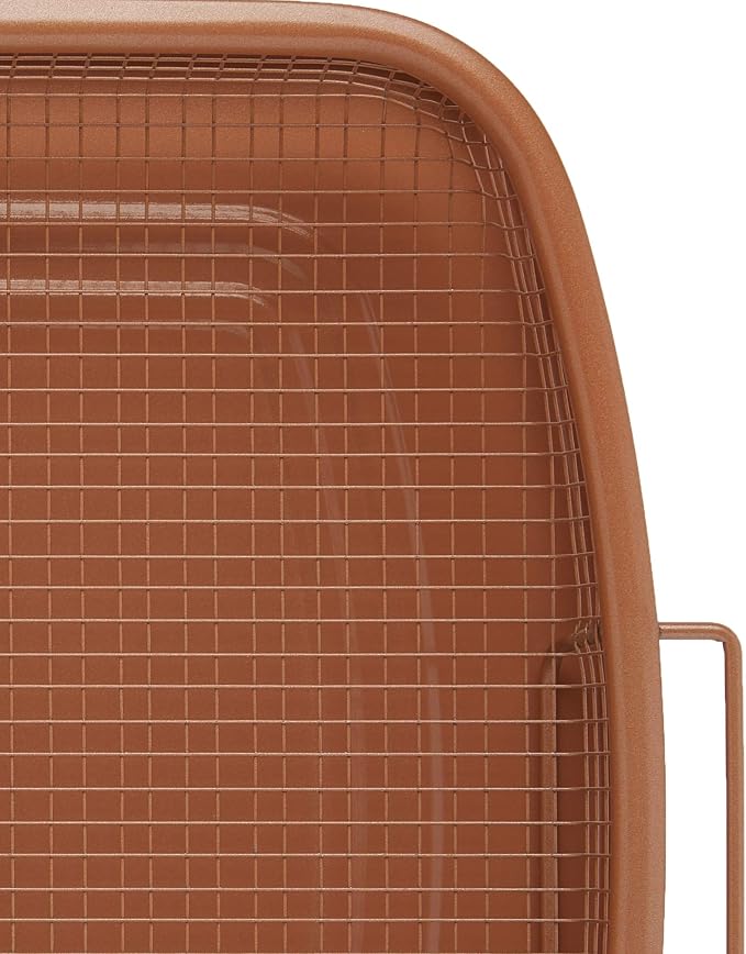 Gotham Steel Baking Sheet with Air Fry Rack,16.5” x 12.5”,2 Pc Multipurpose Air Fryer Tray and Cookie Sheet Pan for Oven,Use as Cooling Wire Rack,for Cooking,Pizza,Bacon,Dishwasher Safe,(Pack of 6)