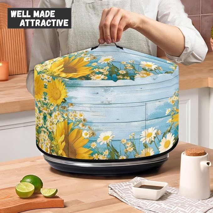 Daisy Sunflower Slow Cooker Cover Protection Crock for Pot Dust Cover Fits for Most 6-8 Quart Slow Cooker Dustproof Small Appliance Accessories