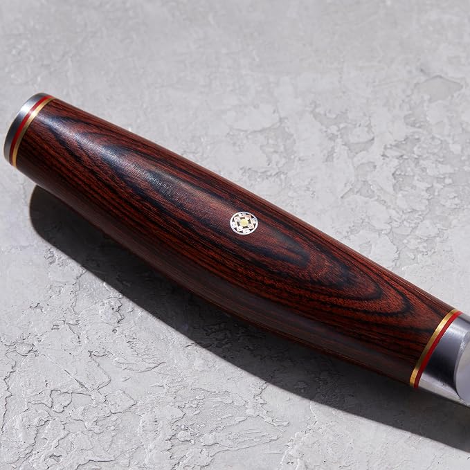 MIYABI Artisan 8-inch Chef’s Knife, Made in Japan, Sharp Hanbazuke Finish, Pakka Wood Handle