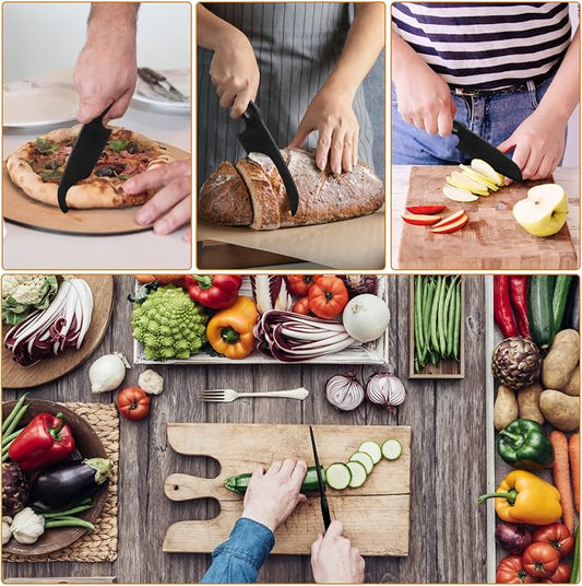 ReneeChef Professional Nylon Knife for Nonstick Pans, Kitchen Knife Safe for Kids, Nonstick Knife Heat-resistant Best for Cutting Brownies, Cakes, Bread, Lasagna, Cheese, Pizza, Pie etc.