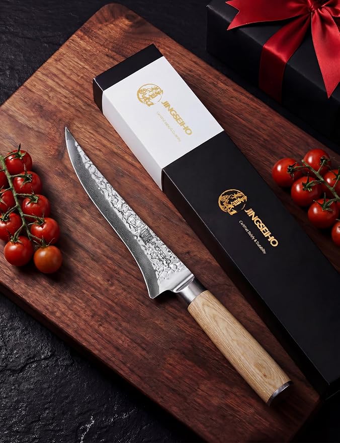 Fillet Knife for Fish and Meat, Lab Tested Ultra and Long-lasting Sharp, VG-10 Core 67Layers Damascus Stainless Steel Fishing Filet Knife, Premium Forged for Filleting and Cleaning