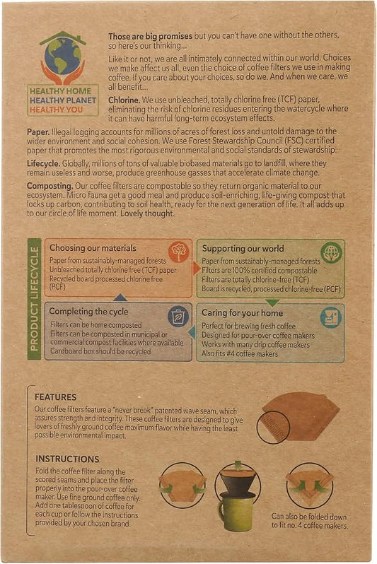 If You Care Multi-Use Coffee Filters, Great for Pour Over, Unbleached, 80 Count
