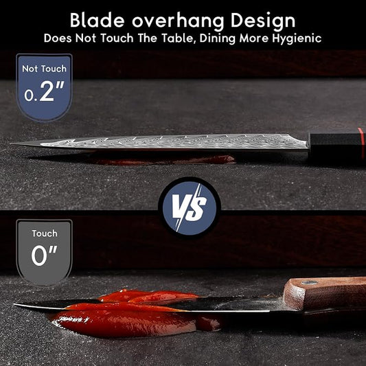5.5-Inch Japanese Chef Knife - Razor Sharp Damascus Small Kitchen Knife, AUS-10 Steel for Paring Knife with G10 Handle