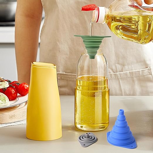 Kitchen Funnel Set of 3,Small and Large,Funnels for Kitchen Use Filling Bottle,Folding Silicone Funnel Used for Transferring Liquids in The Kitchen
