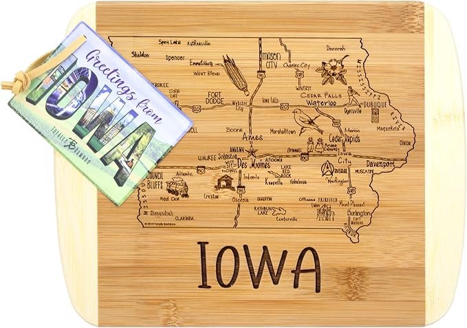Totally Bamboo A Slice of Life Iowa State Serving and Cutting Board, 11" x 8.75"