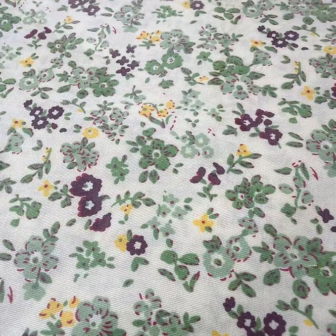 Light Weight Natural Cotton Fabric by the Yard DIY Making Supplies Quilting Patchwork Fabric Fat Quarter Bundles DIY for Quilting Cotton Patchwork Cushions (Small Small Flowers, 2 Yard)