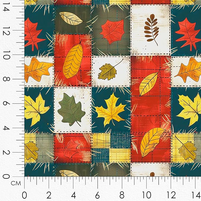 Autumn Girls Patchwork Cotton Fabric Panel – 6 Designs (10×10 inch Each) + Bonus Patchwork Sheet 29.5×19.6 inch, 100% Cotton 140 GSM