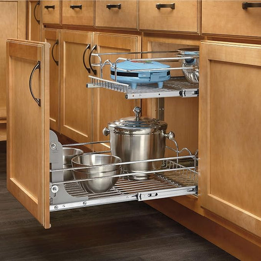 Rev-a-Shelf 5WB2-1822-CR 17.75" x 22" Double Pullout Wire Basket