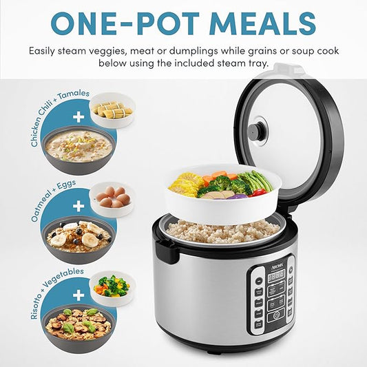 Aroma Housewares AROMA® Professional 20-Cup (Cooked) / 5Qt. Digital Rice Cooker, Steamer, and Slow Cooker Pot with 10 Smart Cooking Modes, Including Sauté-then-Simmer®