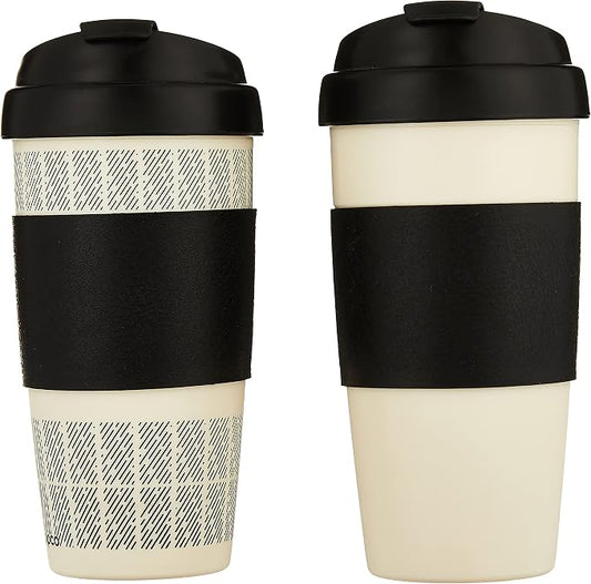 Copco 5237160 Reusable, Insulated Double Wall Travel Mugs 16-ounce White/Black, 2 Count (Pack of 6)