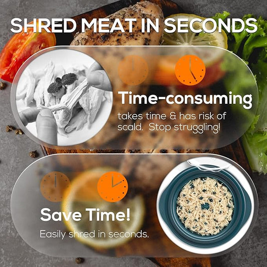 AveFare Chicken Shredder - 11Inch Large Chicken Shredder Tool Twist with Brush, Visible Meat Shredder, Ergonomic Handle, Strong Anti-Slip, BPA Free Dishwasher Safe, Suitable for Pork Beef Chicken