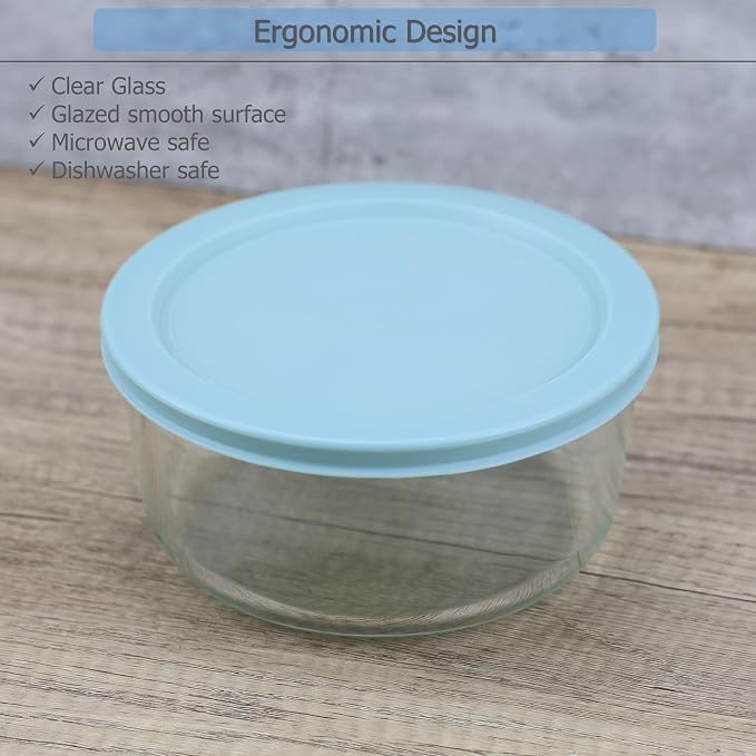 EIKS Glass Storage Container – Airtight Lid – Microwave, Freezer, Dishwasher Safe – Great for Grains, Cereal, Dessert, and Snacks (4 Cup)