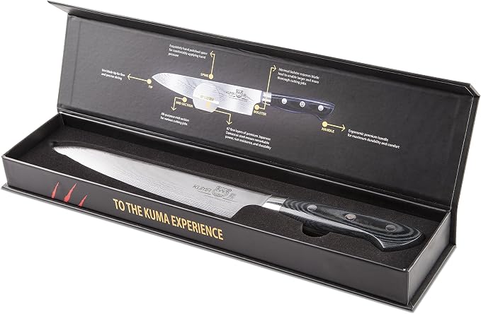 Damascus Kitchen Knives - Made with Japanese Cold Steel - Easy Glide for Precision, Carving, Dicing & Mincing - Round Bolster & Comfort Grip Provides Hours of Easy Use - 3 Pack