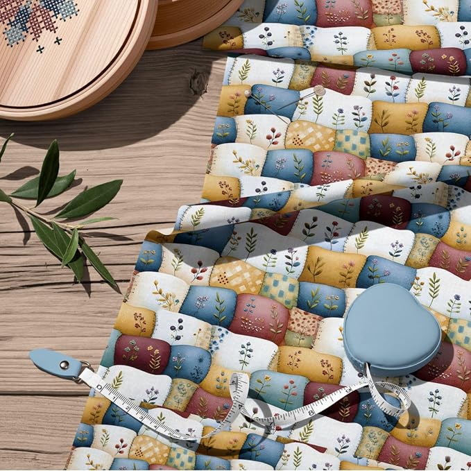 100% Cotton Fabric by the Yard – Turkish Quality Quilting & Sewing Fabric, 1 Yard x 1.69 Yards Wide, Patchwork Cotton for Crafts