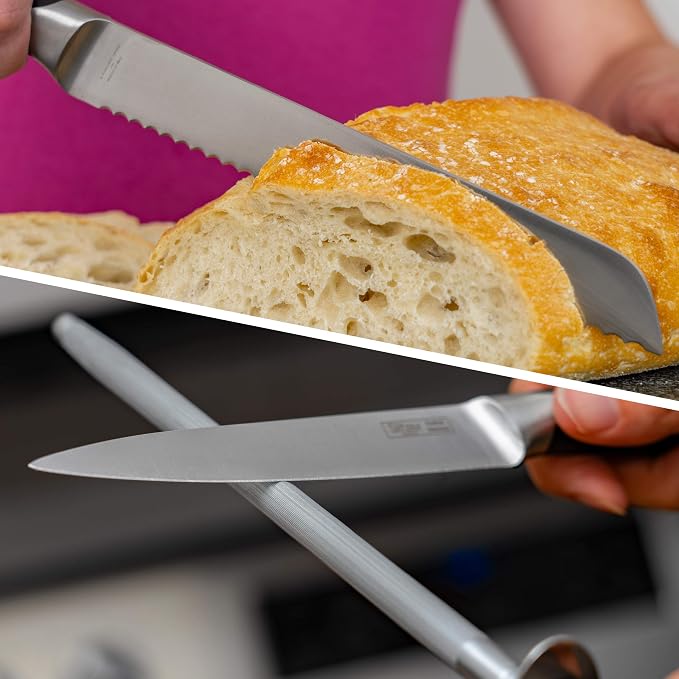 Slitzer Germany 7-Piece Chef's Knife Set, Ergonomically Designed, Professional Grade Chef Knives, Great addition to any kitchen
