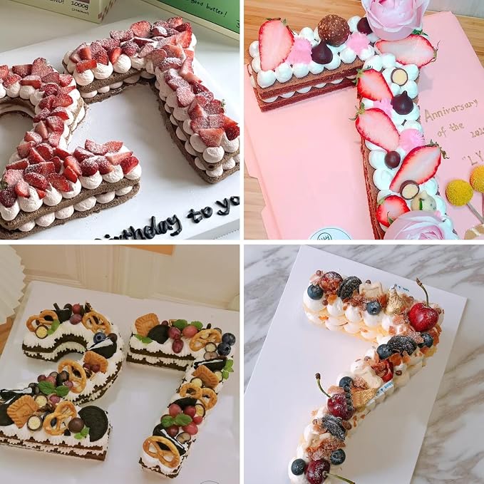 Dioycli Number Cake Molds for Baking 3D Silicone Cake Molds DIY Personalized Cake Pan for Birthday Wedding and Anniversary Number 7 Cake Pan of 10 Inch