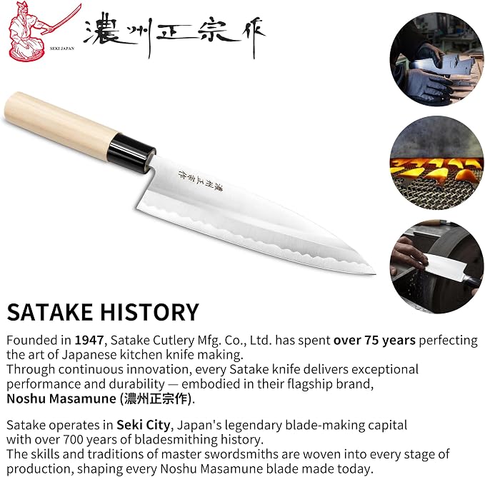 6 Inch Deba Knife, Made in Japan, Right-Handed Single Bevel SK-5 High Carbon Steel, Ultra Sharp 4.1mm Thick Fish Butcher Knife with Octagonal Handle for Fish & Poultry