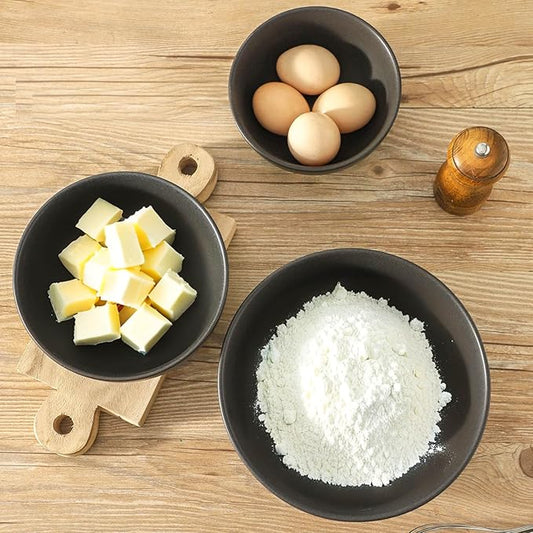 Tikoore Ceramic Mixing Bowls Set,Soup Bowls Set of 3, Stoneware Nesting Bowls for Serving, Baking, Salad,Microwave and Dishwasher Safe,24/40/88 oz, Matte Black