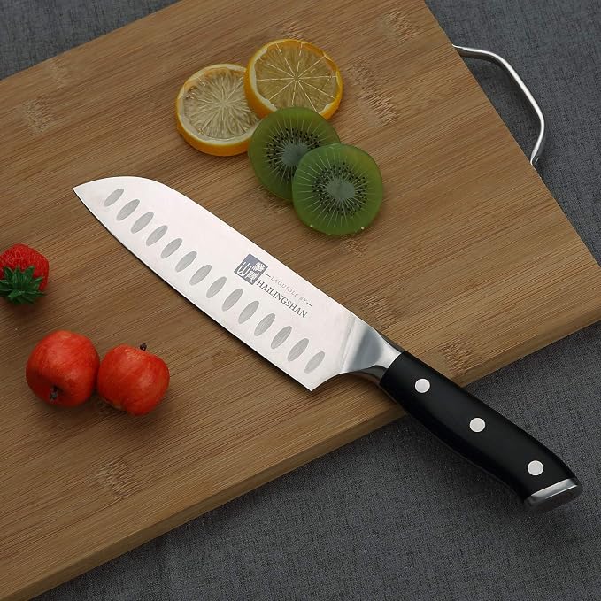 Qin Dynasty Series Santoku knife Pro Kitchen Knife 6.8 Inch Chef's knife High Carbon German Stainless Steel Sharp paring knife with Ergonomic Handle