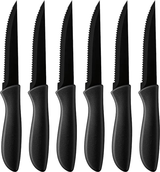 Cuisinart C55-6PCSBK 6-pc. Ceramic Coated Steak Knife Set (Black), Black