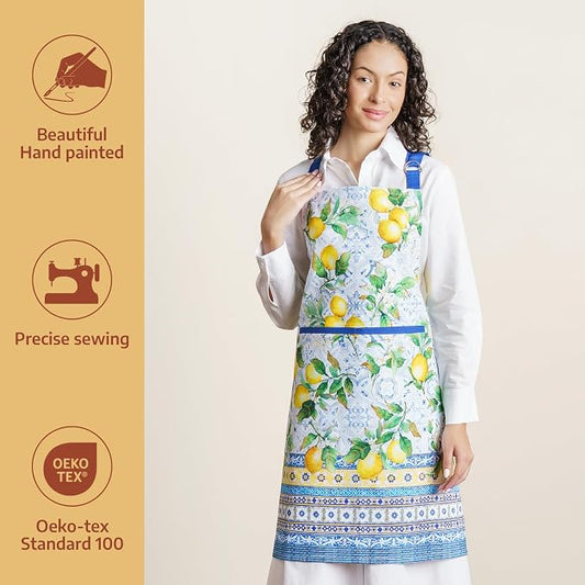 Maison d' Hermine 100% Cotton Apron for women with Pocket Kitchen Chef Apron for Men Cooking Spring Summer