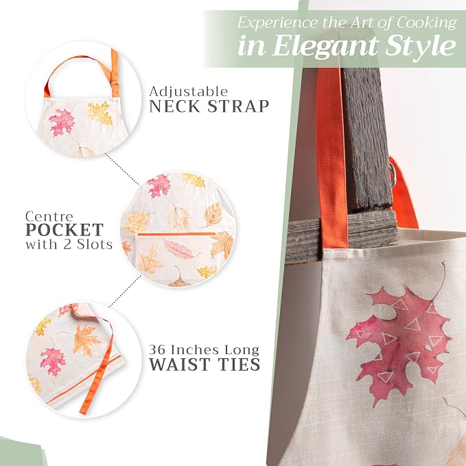 Maison d' Hermine 100% Cotton Apron for women with Pocket Kitchen Chef Apron for Men Cooking Spring Summer