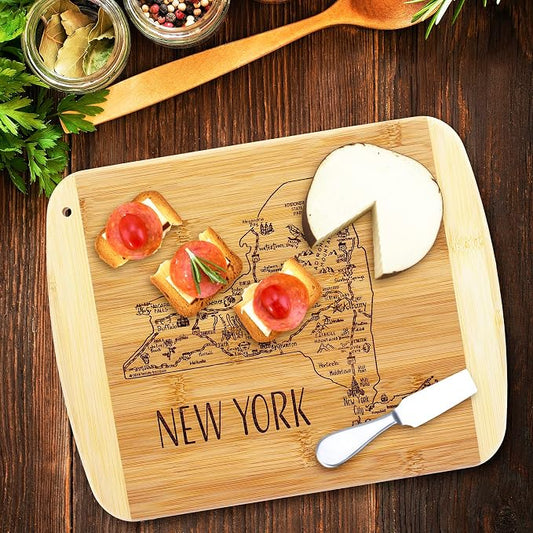 Totally Bamboo A Slice of Life New York State Serving and Cutting Board, 11" x 8.75"