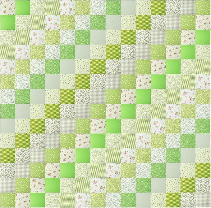 Nodsaw Charm Packs for Quilting 5 inch - 42 5" Charm Squares for Quilting - Green Print Cotton Fabric Quilt Squares 5x5 for Sewing, Patchwork, and DIY Crafts - Green
